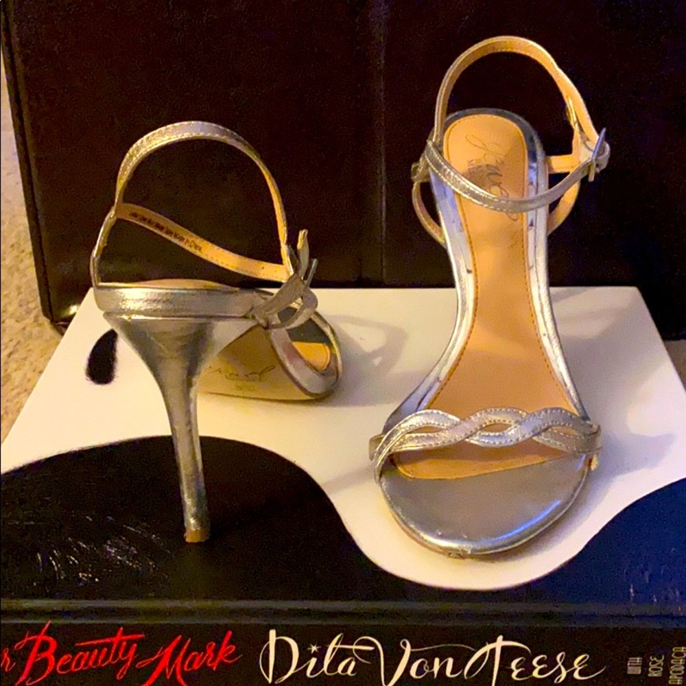 Jewel Badgley Mishka braided strap heeled sandals